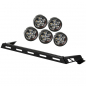 Preview: Rugged Ridge Light Bar Halterung incl. 5 runden 3,5" LED Scheinwerfern für die Motorhaube Wrangler 07-18