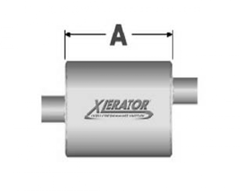 Xlerator Auspufftopf, Länge A 35 cm, Rohr 2" Ø = 50 mm