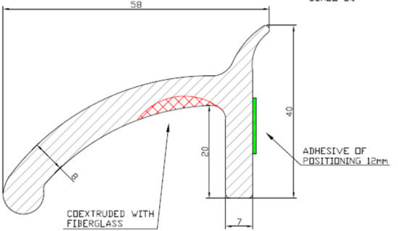 VERBREITERUNGSPROFIL 5CM, 2 X 1,5M ZUM AUFSCHRAUBEN, MIT BEFESTIGUNGSKIT