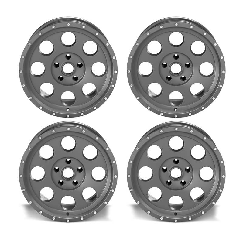 4x Atlanta Alloys Alufelge 1426 Gunmetal Grau 8,5x18 ET +32 Jeep Wrangler JL / JLU