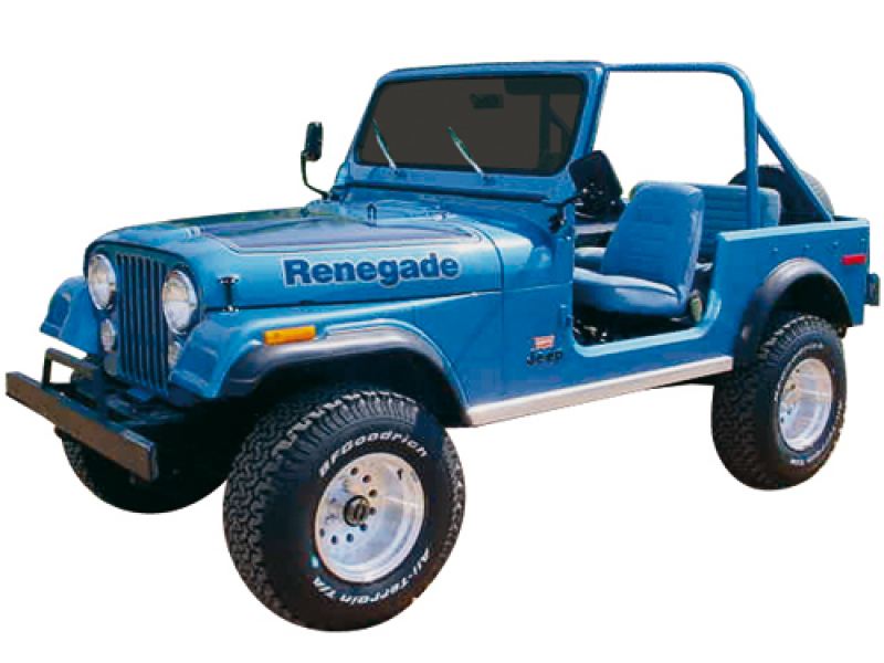 Jeep Fahrwerk - Jeep zubehör - Jeep JK - Dekorset Renegade blau/gold CJ:  77-78