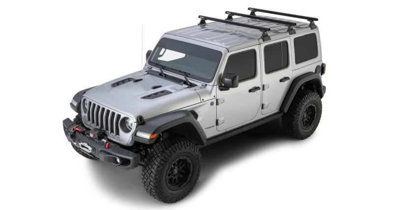 RHINO RACK HEAVY DUTY (3) 1500MM,SCHWARZ BACKBONE+RLT600, WRANGLER JL, 4-TRG.