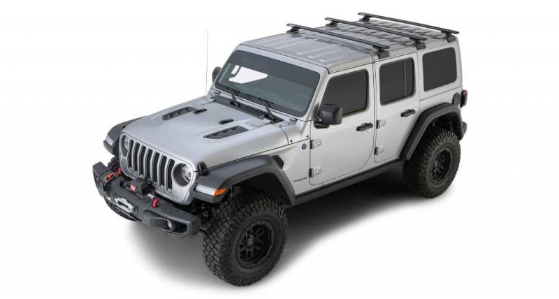 RHINO RACK VORTEX (3) 1500MM,SCHWARZ BACKBONE+RCL, JEEP WRANGLER JL, 4-TRG.