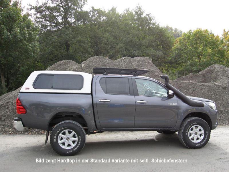 BASIC HARDTOP FueR TOYOTA HILUX AB '15 DOKA FLACH, GLATT, SEITL. GESCHLOSSEN