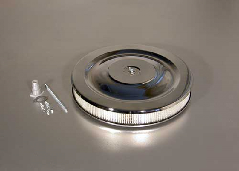 Mr. Gasket Chromluftfilter, 14" komplett