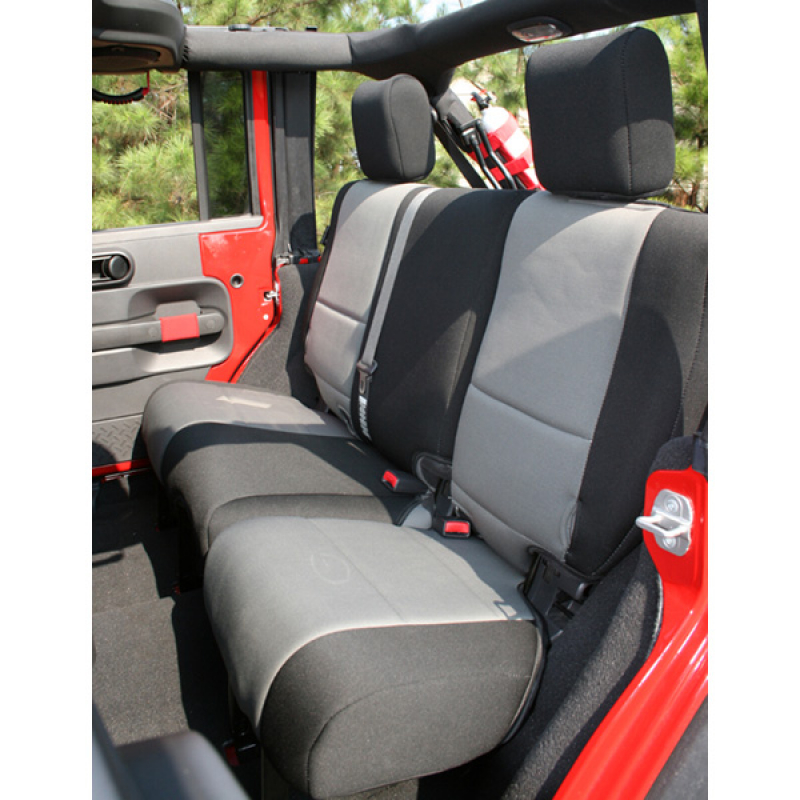 SEAT COVER REAR 4-DOOR JK 07-10 BLACK / GRAY