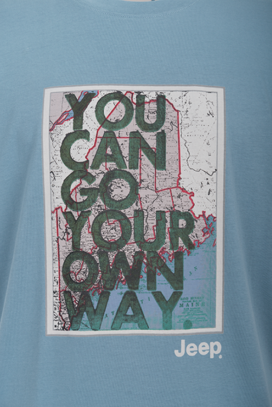 MAN T-SHIRT "You can go your own way" J6S Gr. M cloud blue