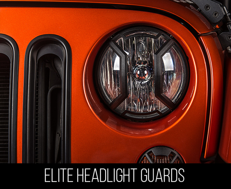 Rugged Ridge Elite Headlight Guards/ Schutzgitter für Hauptscheinwerfer Jeep Wrangler JK 07-18 schwarz