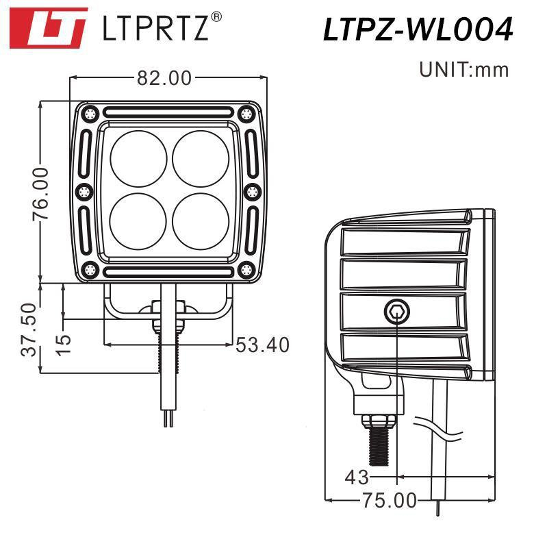 Lightpartz LED Arbeitsscheinwerfer 20W 1400lm Spotlight 10° 10-30V