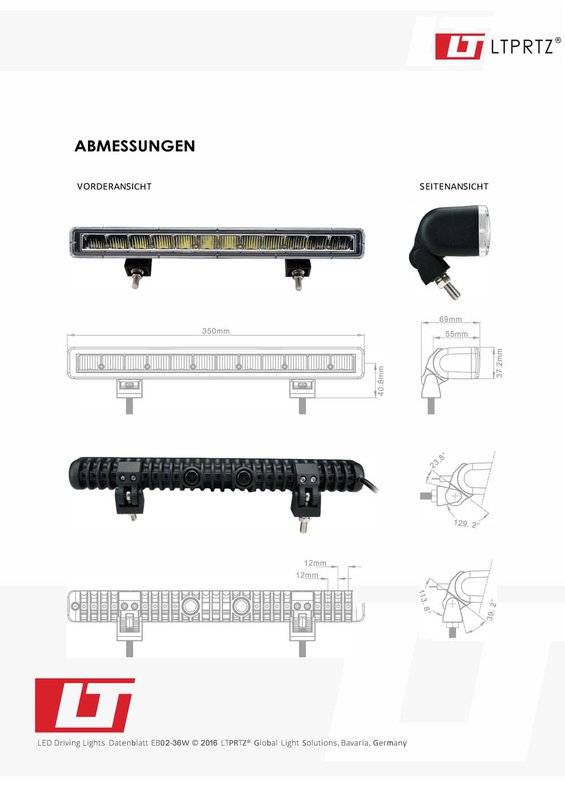 LTPRTZ® 72W LED Lightbar EB ECE Set 9-33V