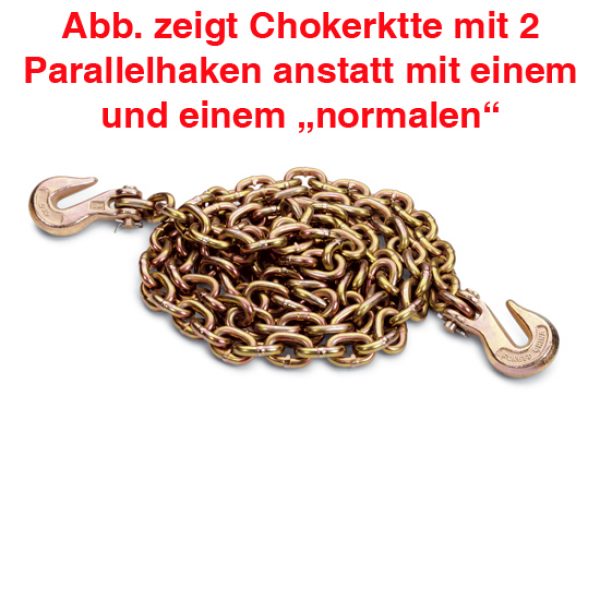 CHOKERKETTE 2 M , MIT 1 HAKEN UND 1 PARALLELHAKEN, BRUCHLAST 8 T