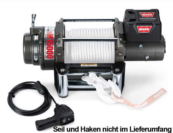 WARN -M 15000 CE, 24-Volt 6.800 kg Zugkraft, ohne Stahlseil,