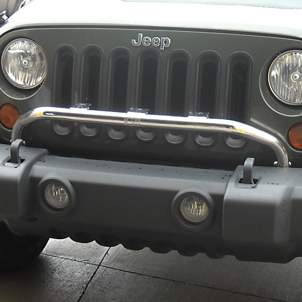 LIGHT BAR stoßfänger montiert aus poliertem Edelstahl, Jeep JK 07-14