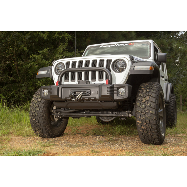 Rugged Ridge Spartacus Front Bumper/ Frontstoßstange mit Windenanbausatz schwarz, JL 18-