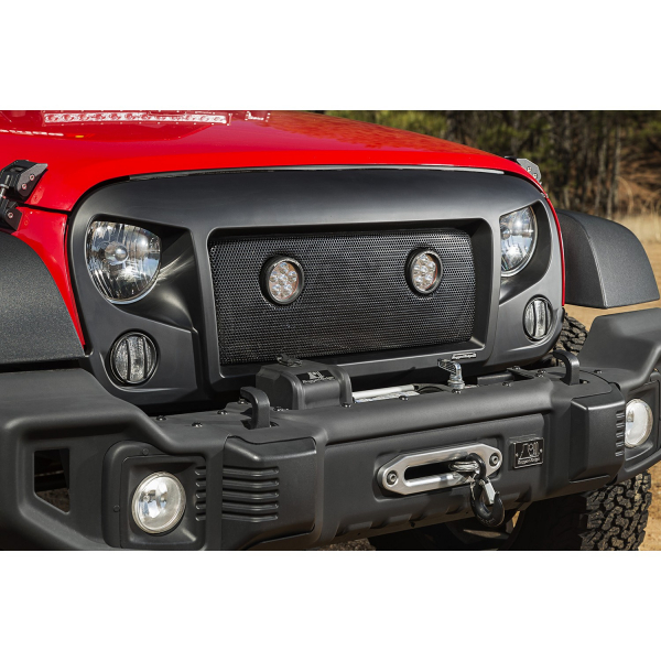 Rugged Ridge Spartan SET Kuehlergrill + Kuehlergrilleinsatz inkl. zwei LEDs JK 07-18