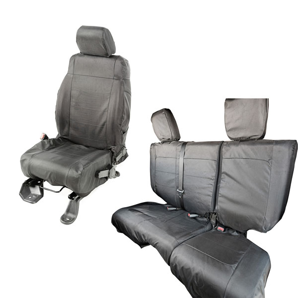 Rugged Ridge Ballistic Seat Covers/ ballistische Sitzbezuege Komplettpaket vier Tuerer vorne + hinten Jeep Wrangler BJ 11-18