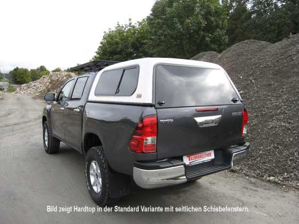 STANDARD HARDTOP FueR TOYOTA HILUX AB '15 DOKA FLACH, GLATT, MIT SCHIEBEFENSTER