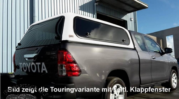 COMMERCIAL HARDTOP FueR TOYOTA HILUX AB '15 EXTRA CAB, FLACH SEITL. ALUKLAPPEN