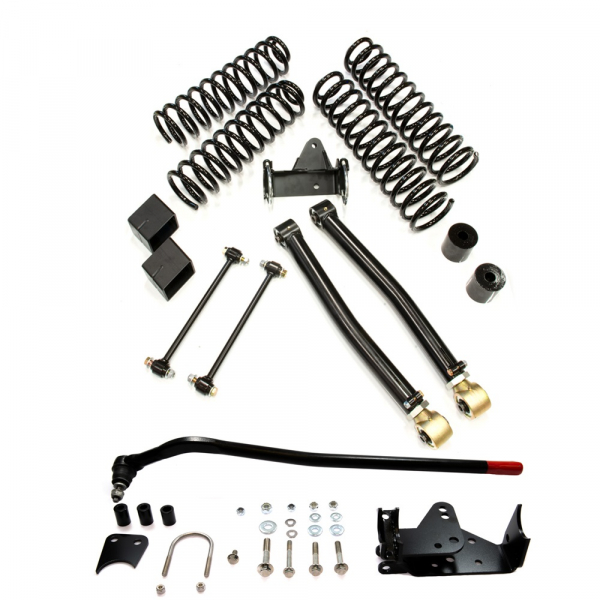 EVO MFG 3" Enforcer Kit High Steer mit TueV  mit Laengslenker vorne unten  4 - Tuerer Jeep JK 07-18