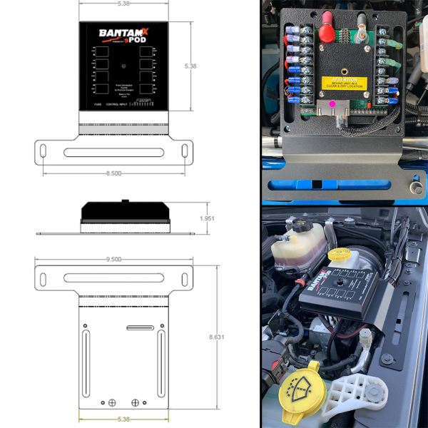 Schalterpanel Bantam X Touchscreen sPod Jeep Wrangler JL/JT