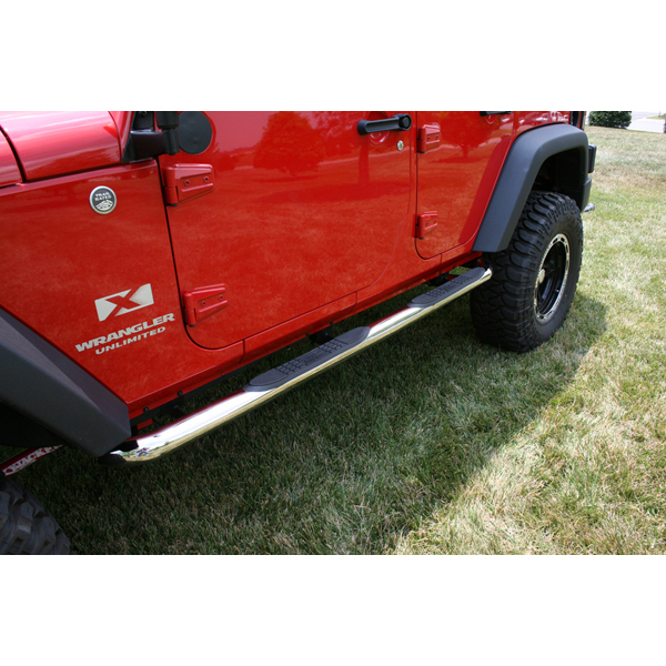 TUBE STEPS 3-inch Chrom Optik - Wrangler JKU 07-18