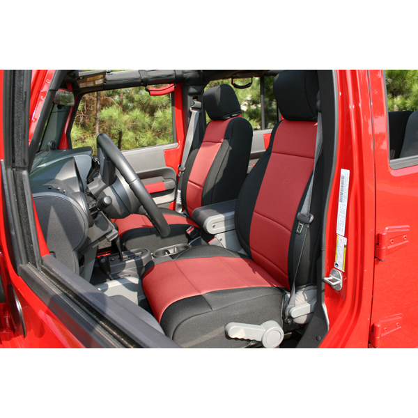 Neoprene Front Sitzbezüge schwarz-rot 07-10 Wrangler JK