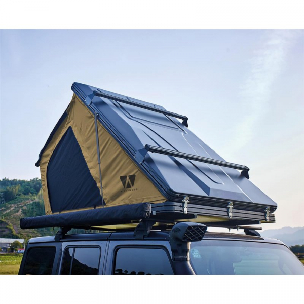 Cumaru ECO 135 goldbraun Alu Triangle Hartschalen Dachzelt