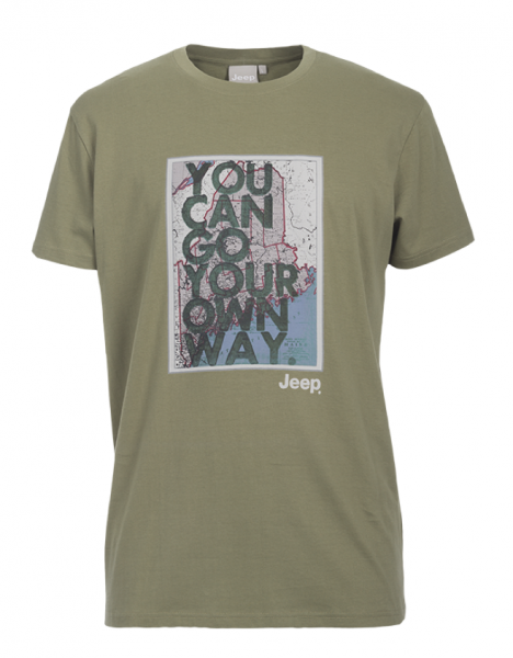 MAN T-SHIRT "You can go your own way" J6S Gr. L dusky green