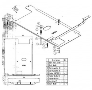 Unterfahrschutz Toyota J9 Verteilerg./Getriebe, kurzer Radstand