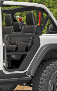 Rugged Ridge Rear Tube Doors, Black; Halbtüren in Rohr-Optik hinten Wrangler JL 18-